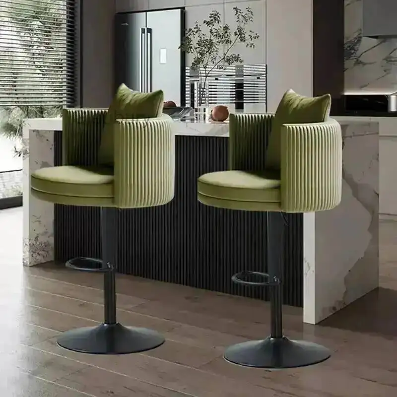 Juego de 2 taburetes de bar ajustables, silla de bar nórdica de lujo, cómoda y de primera calidad, taburetes de bar modernos para sala de estar