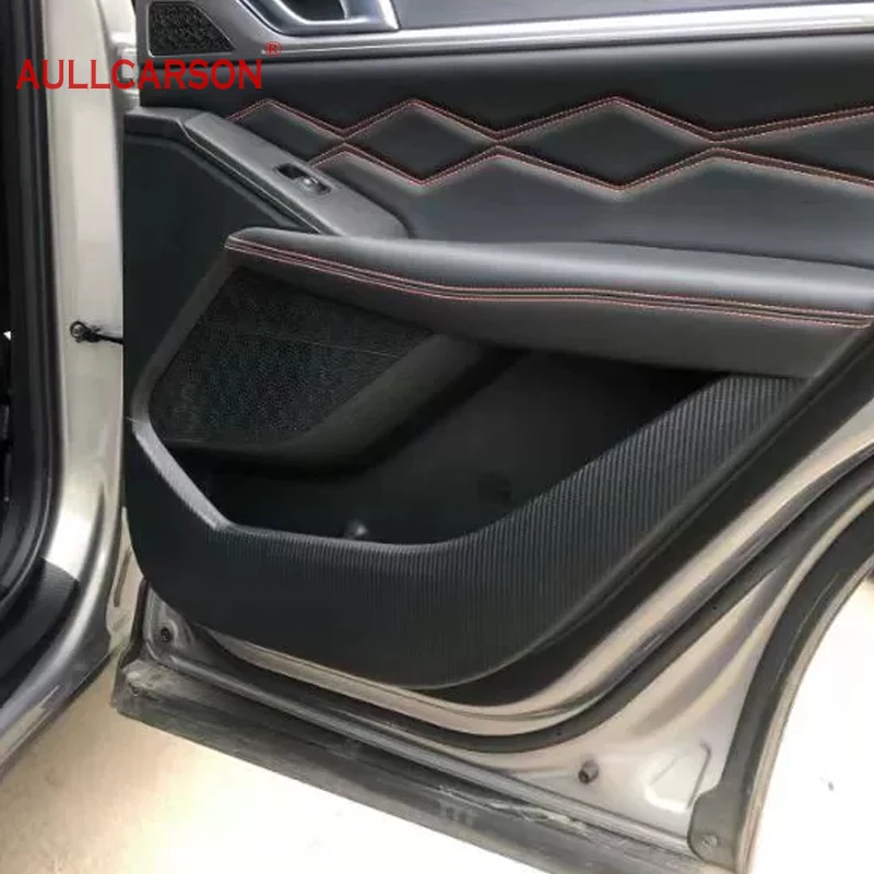 For New Haval F7 2025 2024 Door Anti Kick Pad Protection Stickers Carbon Fiber Inner Side Edge Film Car Accessories 4 Pieces