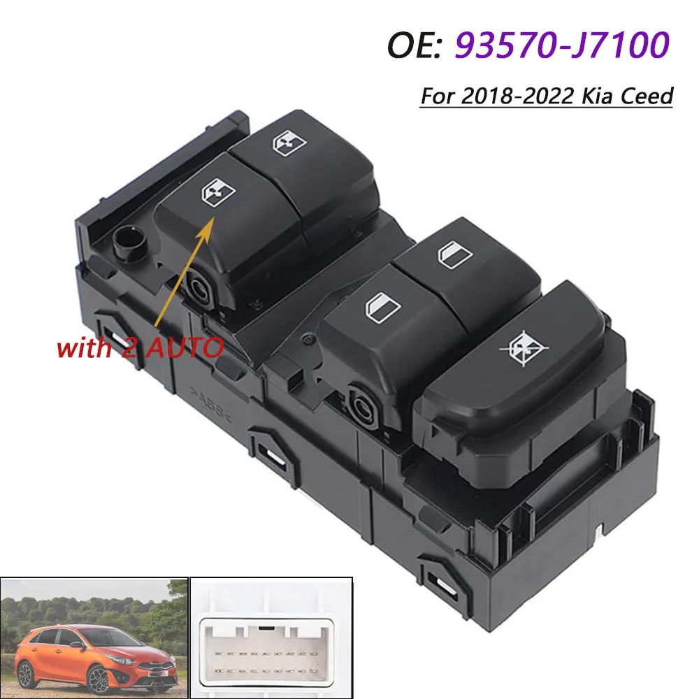 

93570-J7100 для Kia Ceed 2018 2019 2020 2021 2022, главный переключатель управления окном, кнопка подъемника, автозапчасти 93570J7100