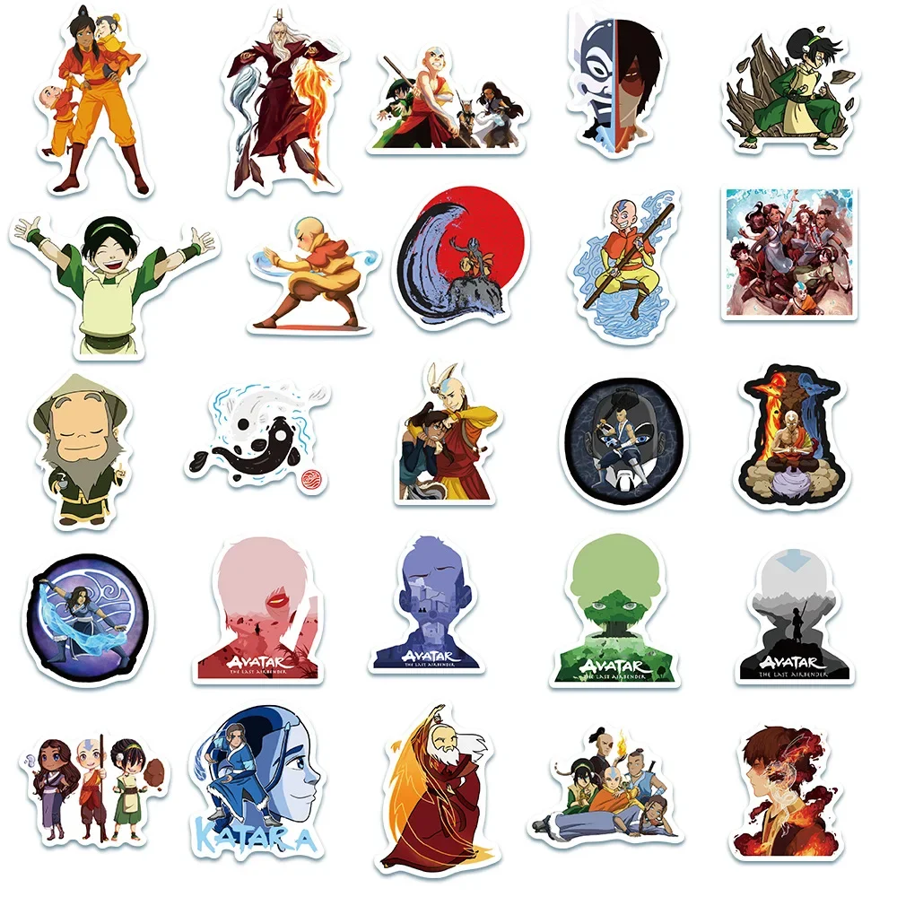 10/30/50PCS Cartoon Cartoon Avatar Last Airbender Graffiti Luggage Laptop Waterproof Sticker Decoration Wholesale