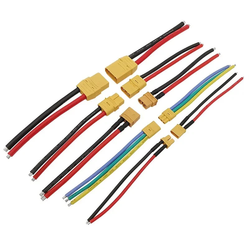 1Pair XT30U XTR30U XT60 XT60H XT90U Male Plug and Female Jack Connector RC Battery Cable Silicone Wire 100mm