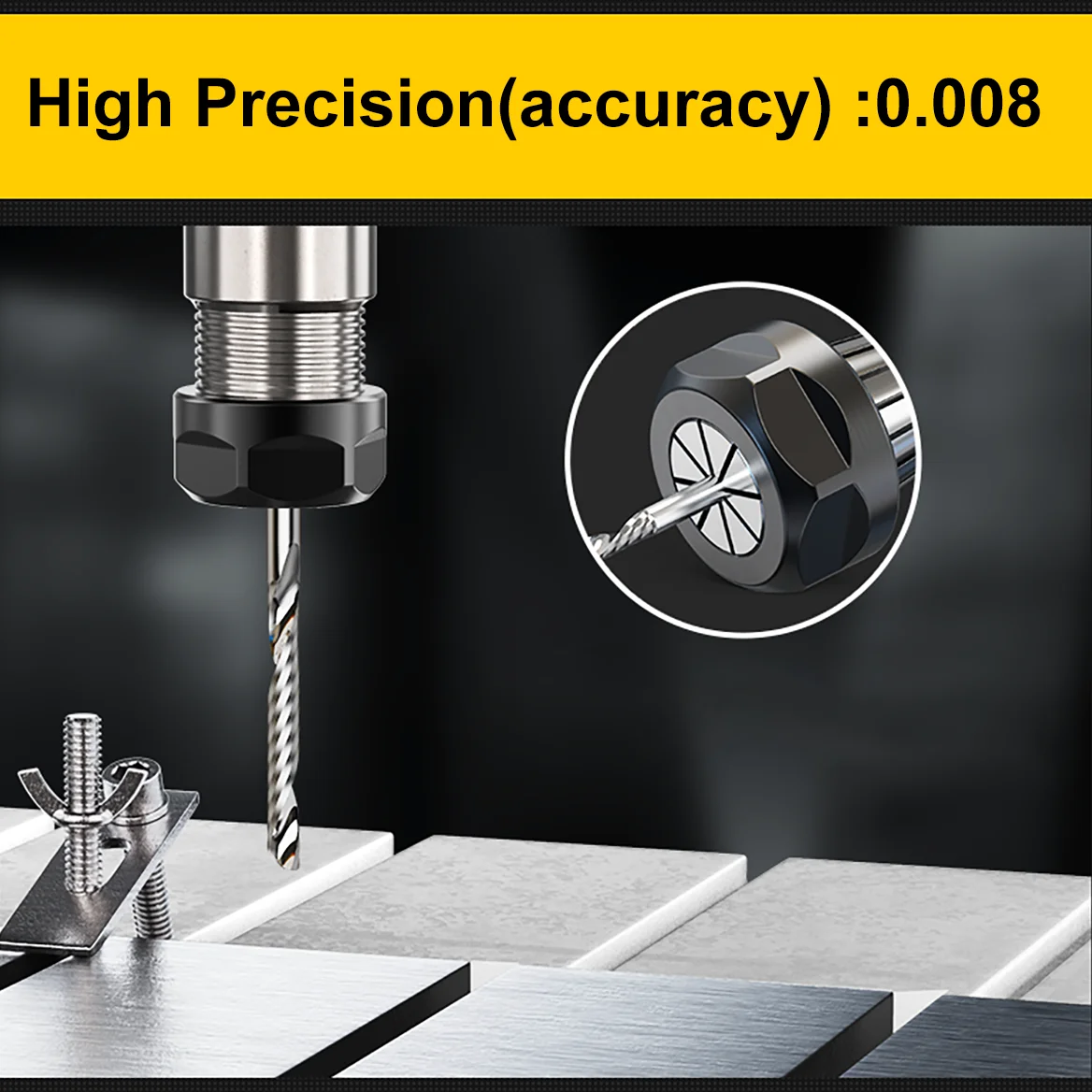 1 stks ER8 Lente Collet 1-5mm 1/8 AA Hoge Precisie 0.008 ER Spantang Voor CNC Graveermachine Draaibank Mill Tool