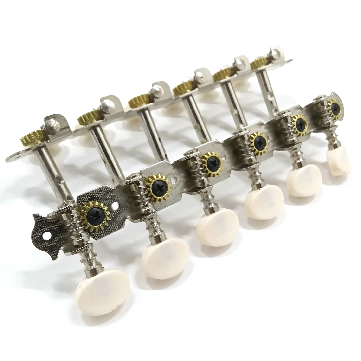 Pegs12 سلاسل ضبط الغيتار الصوتي أوتاد الكروم مطلي آلة رؤساء 6L 6R أدوات الغيتار الصوتية ملحق جزء