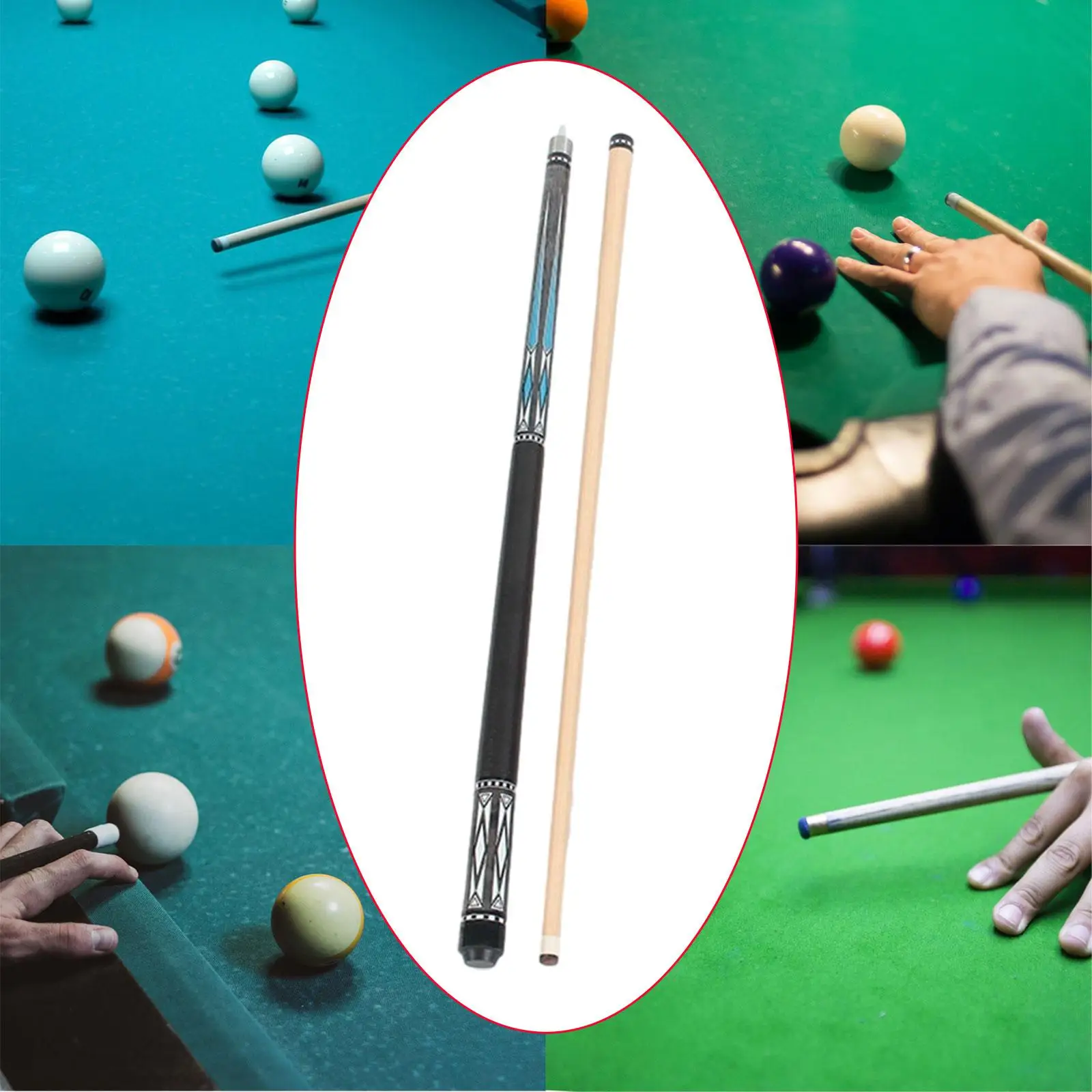 145cmプールキュースティック、メープルウッド製、2ピース構造、ファンシーナインボールとミドルエイトゲーム用ビリヤードツール