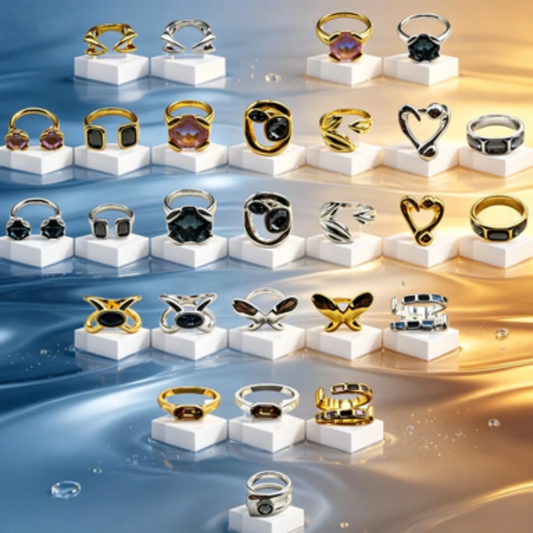 

Geometric rings with niche designs in Europe and America, available in various styles for daily wear