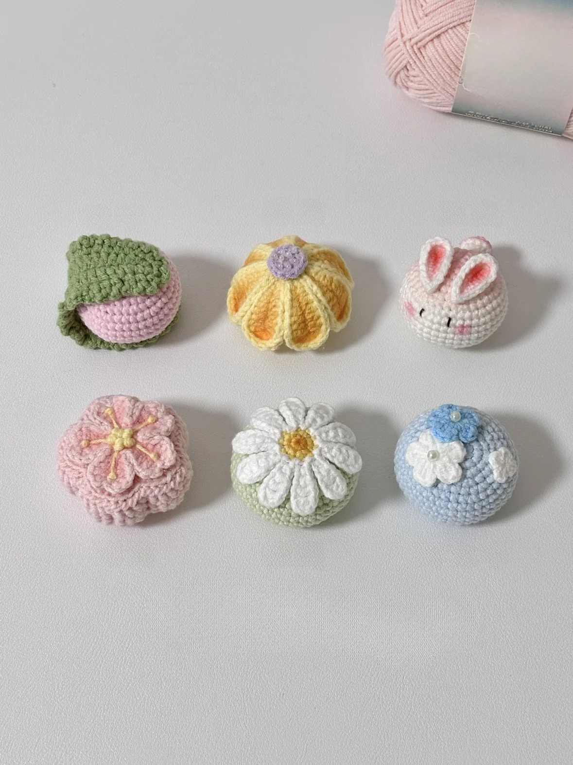 Handmade DIY Crochet Fruit Animal Mooncake Keychain Pendant Gift Yarn Material Kit for Mid-Autumn Festival