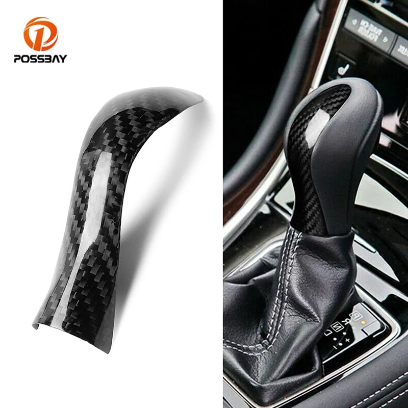 

Car Gear Shift Knob Cover Trim Real Carbon Fiber Auto Interior Mouldings Accessories for Infiniti Q50 2014 2015 2016 2017
