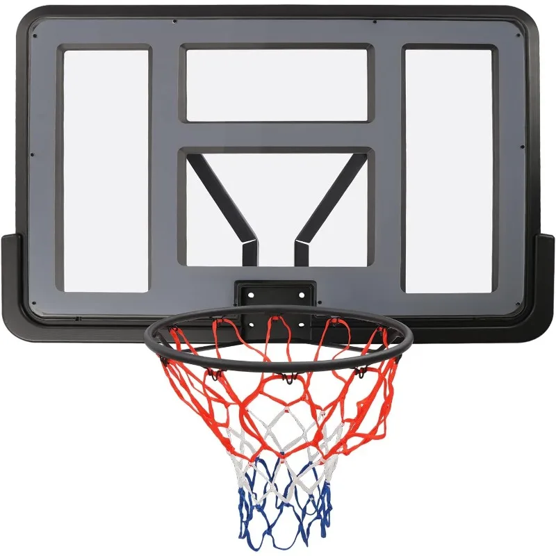 

Basketball Backboard and Rim Combo, Indoor Outdoor Pole Mount Basket Ball Hoop with Adjustable Basketball Goal PET Backboard