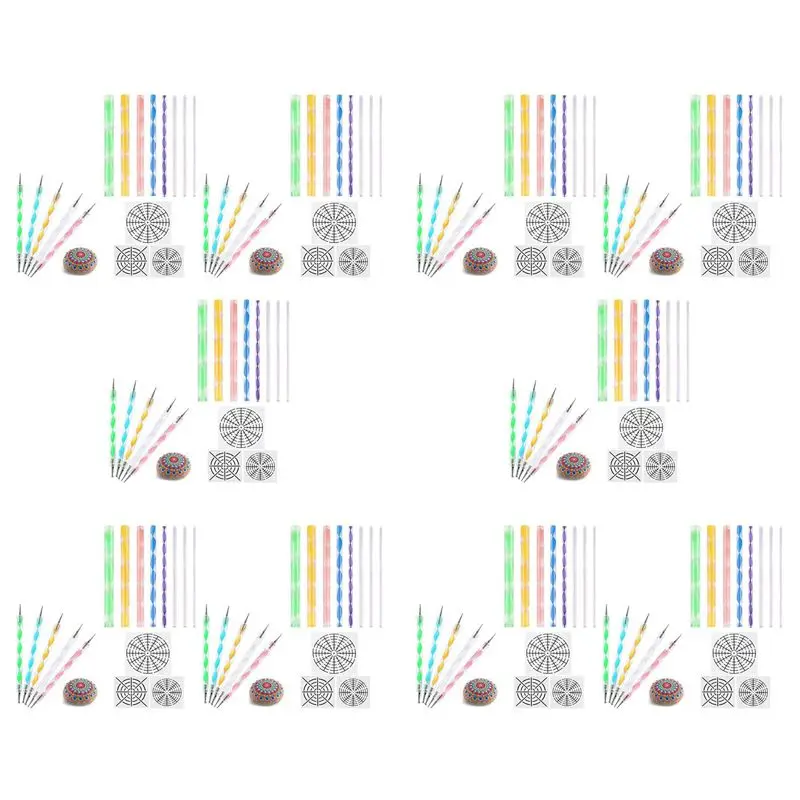 

Набор инструментов для рисования мандал на камнях ABMS-160: шариковые стилусы, трафареты для мандал, инструменты для лепки и резьбы по глине