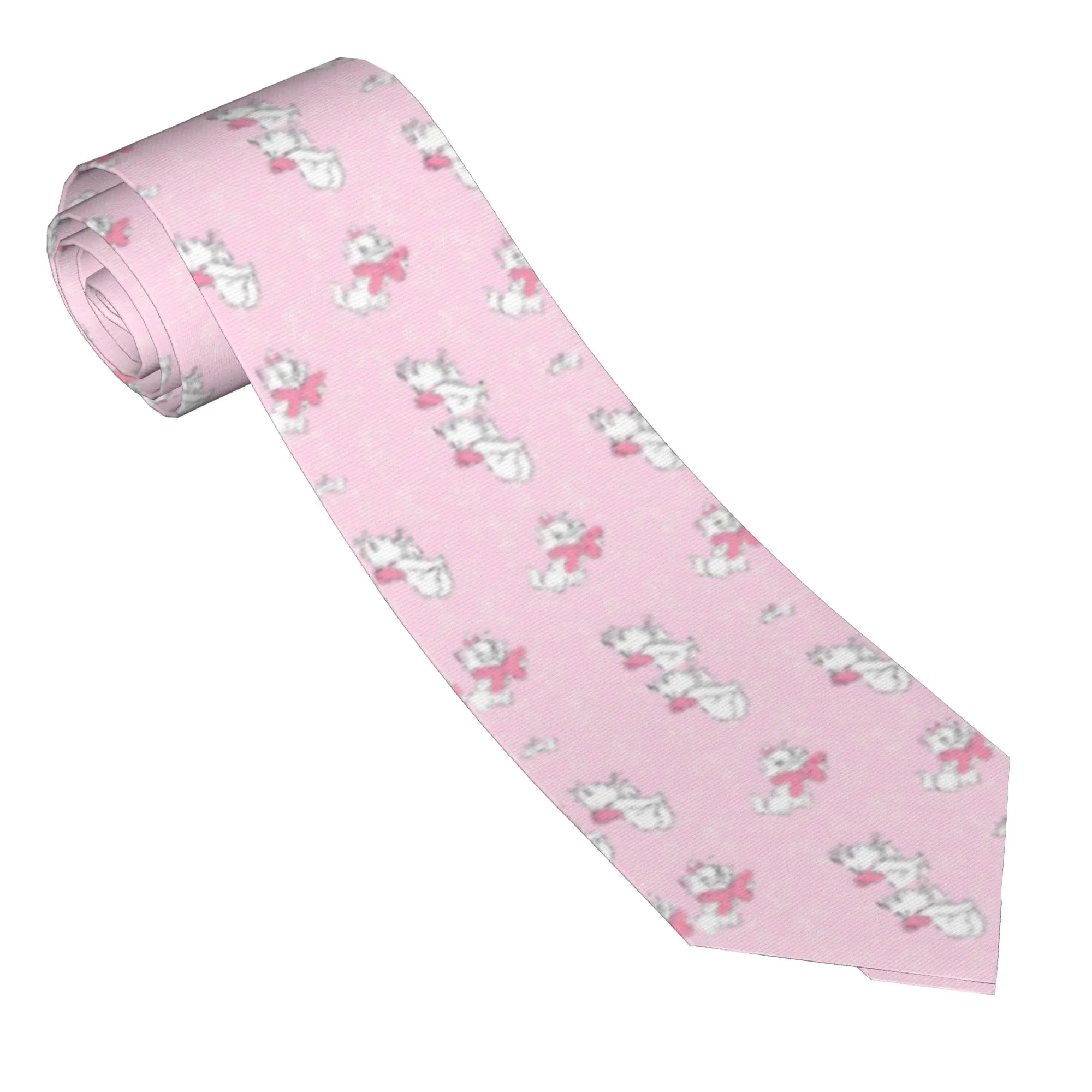 Neckties Aristocats Maries Cats Unisex Skinny 8 cm Narrow Neck Ties Cute Cartoon for Men Accessories Cravat Wedding Office