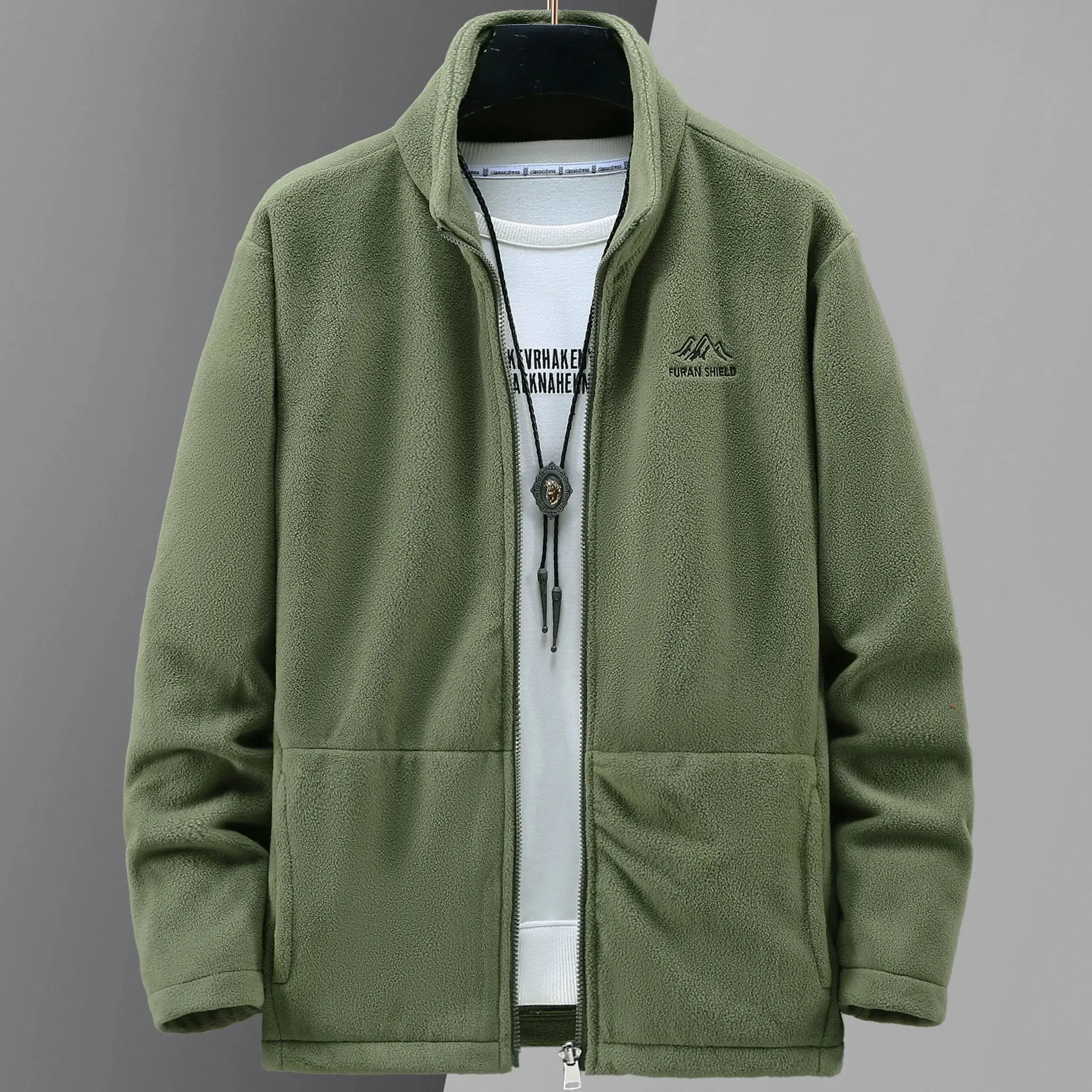 

plus size Autumn winter fat fashion warm double sided fleece jacket thickened men casual coat