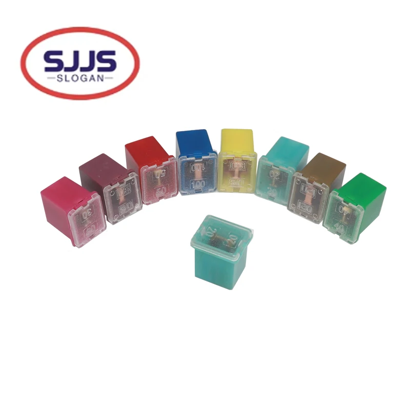 【10-2PCS】Mini Square Fuse 20A 30A 40A 50A 60A 70A 80A 100A 120A Set Automotive Car Fuse with Plastic Box Assortment Auto Fuse