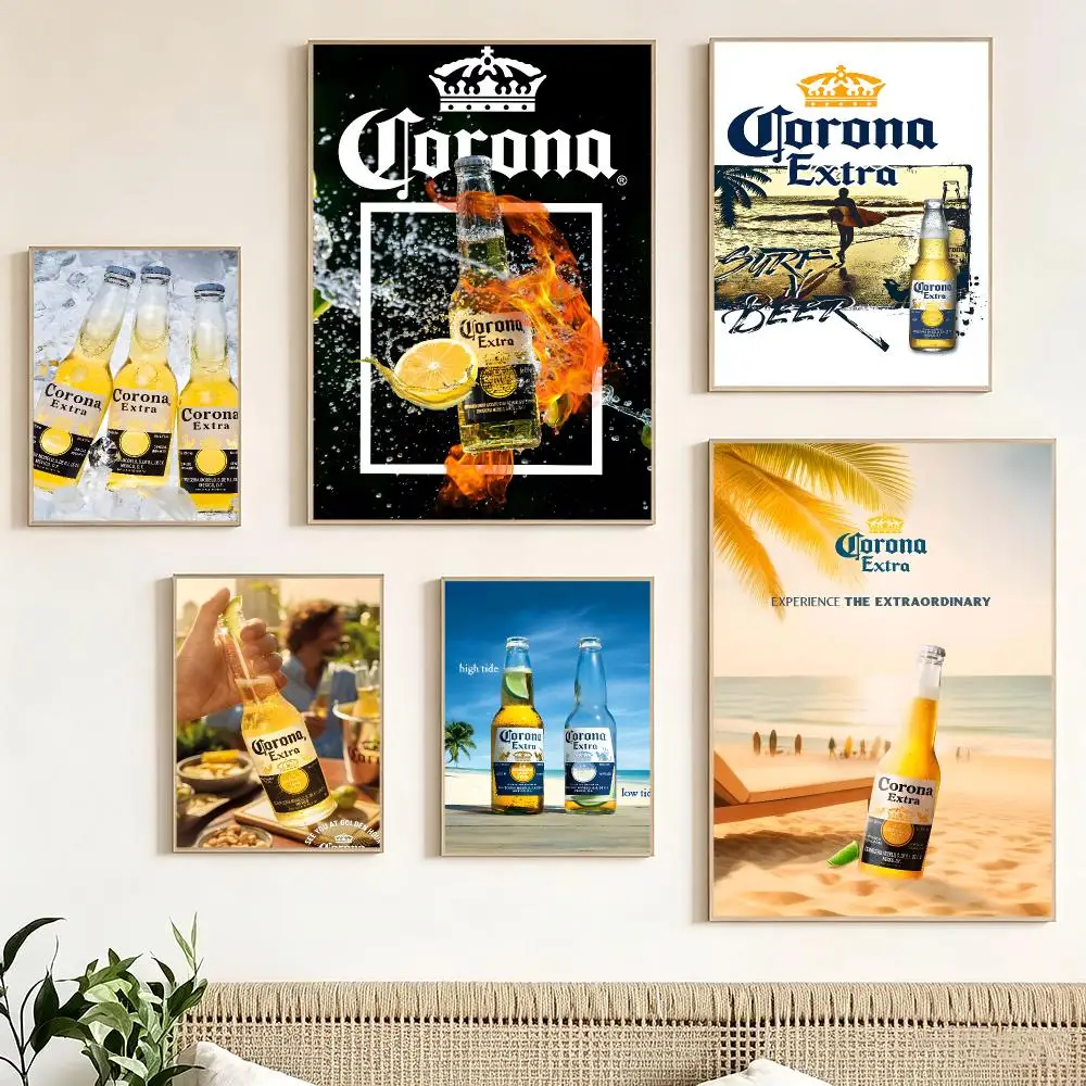 Merchandise C-Corona Extra Poster Pegatina artistica HD autoadhesiva impermeable para salon dormitorio