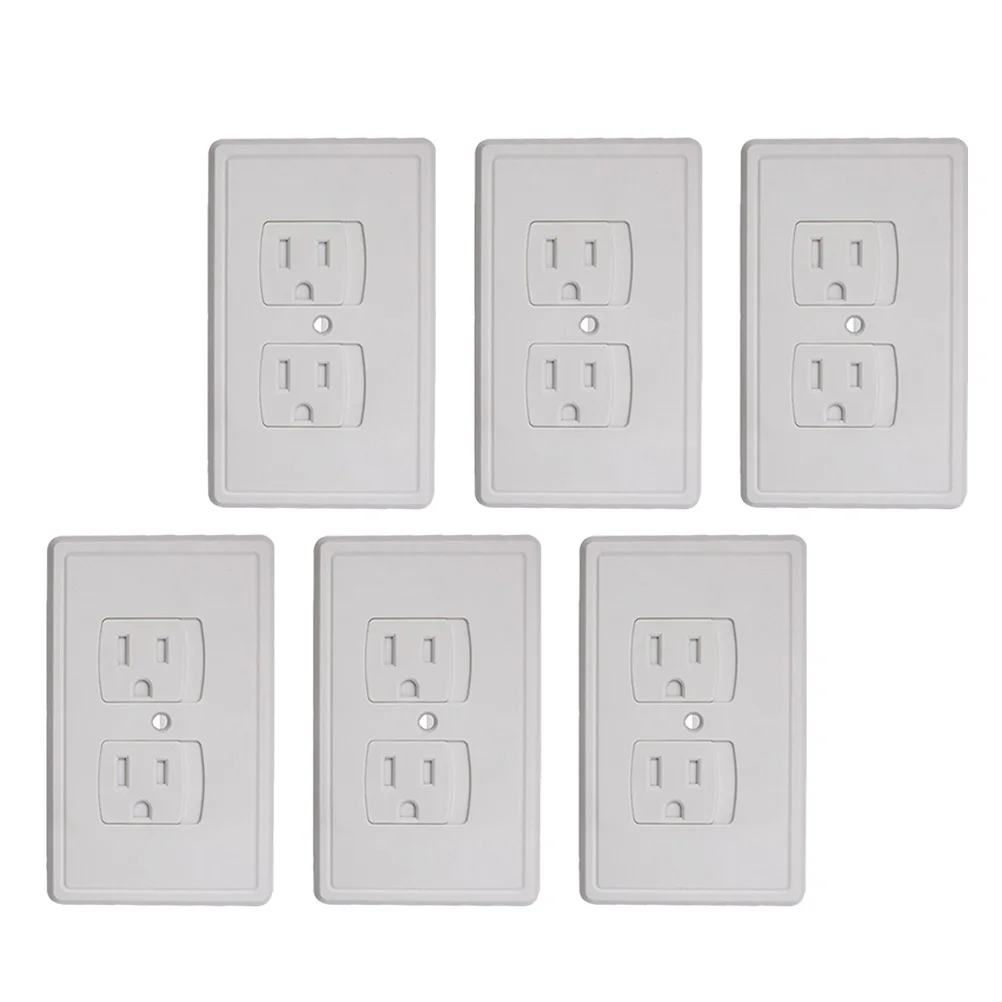 6Pcs Automatic Closing Baby Safety Outlet Covers Childproof Wall Socket Plugs Electric Outlet Protection Wall Socket Plug Covers