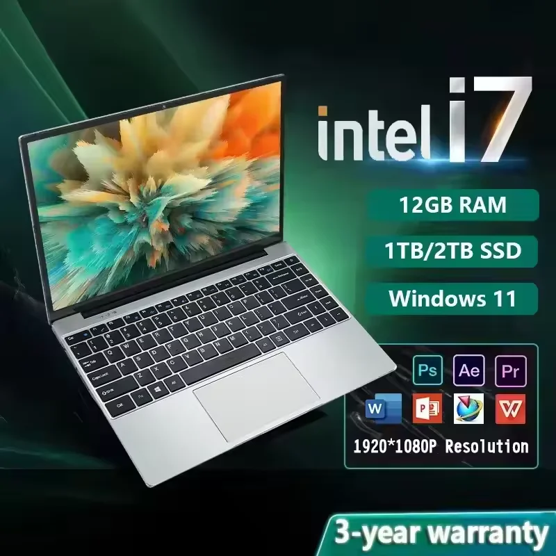 

NEW Arrival Intel i7-7500U Slim Office Laptop 14.1 Inch Windows 11 Pro 12GB RAM 512GB 1TB SSD 1920*1080 Office Study Computer PC