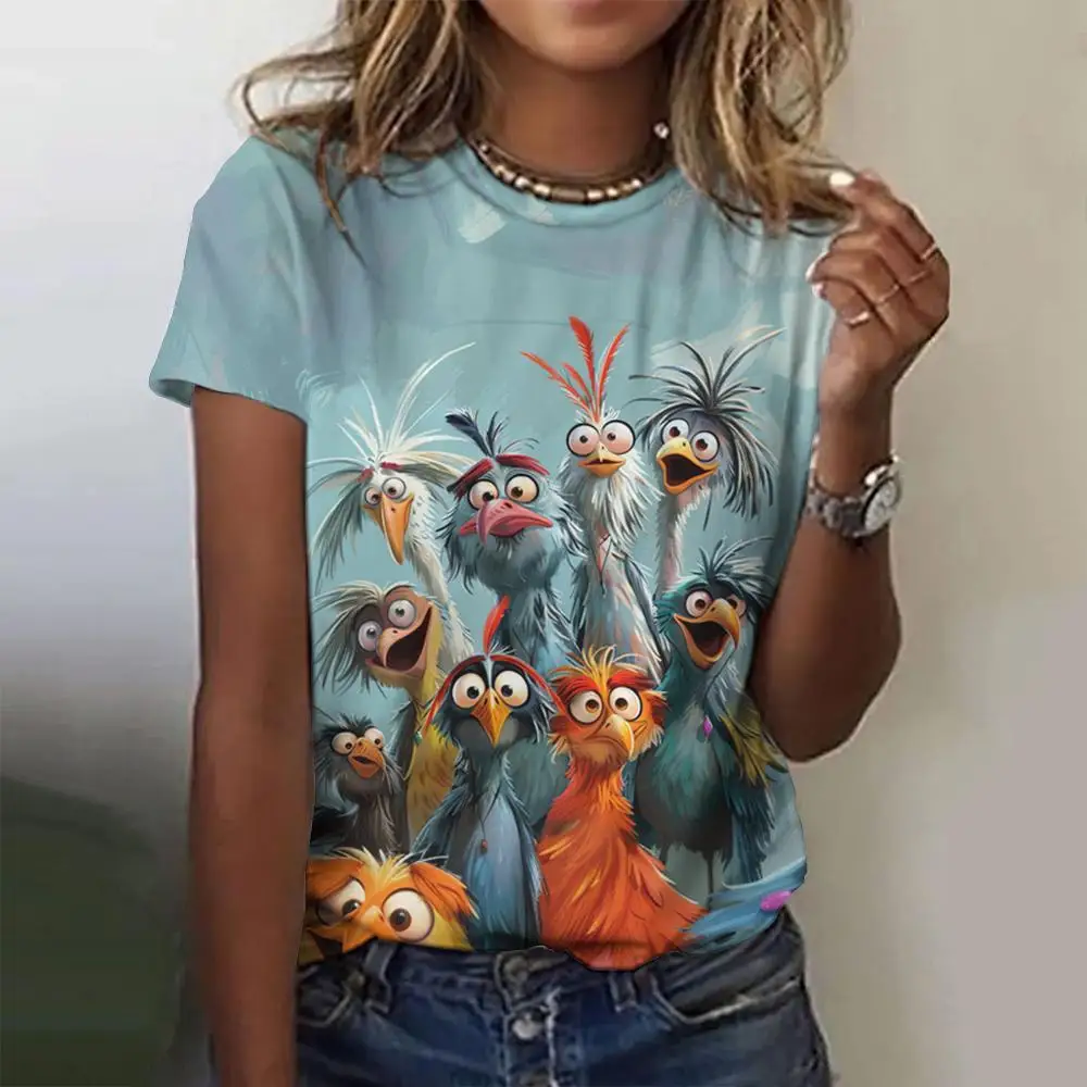 2025 tier Spaß Huhn 3d T-Shirt Mode Top T Oansatz Weibliche Kleidung frauen T-Shirts Harajuku Casual Kurzarm