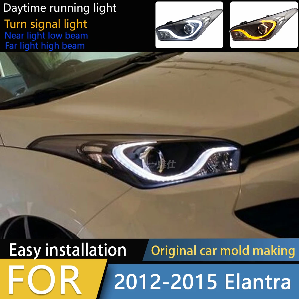 

For Hyundai HB20 2013-2016 Car Front Lamps LED Auto Headlights Assembly Upgrade High Quality Bifocal Projector Lens Accessories