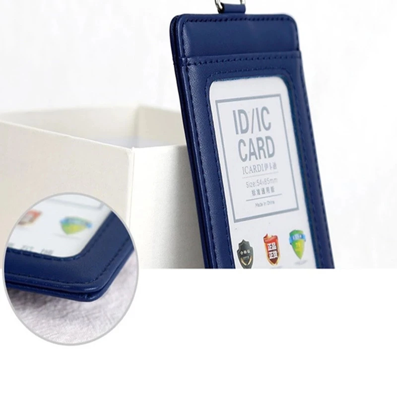 Naamplaatje Echt leer Aanpasbare badge Luxe identificatieondersteuning Paar Lanyard Kaarthouder Werk Kantooraccessoires
