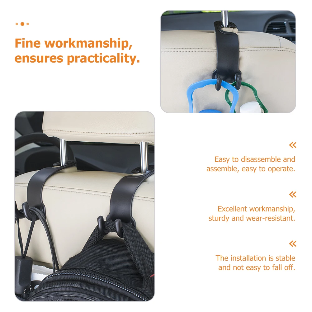 

4pcs Car Seat Storage Hooks ABS Material Hanger for H bags Shopping Bags Space Saving Design Practical Use Purse Holder