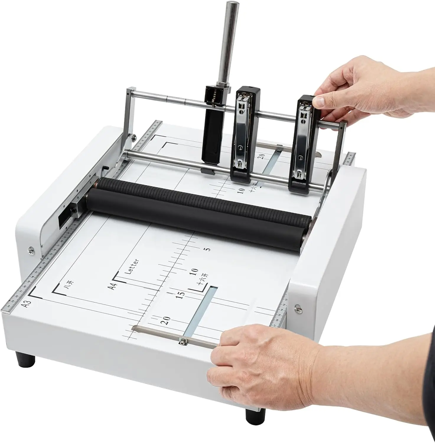 A3 Paper Folding Binding Machine Booklet Maker 11.7×16.5 Inch Stapler Folder 2 In 1 Multifunctional Automatic Book Maker Staplin