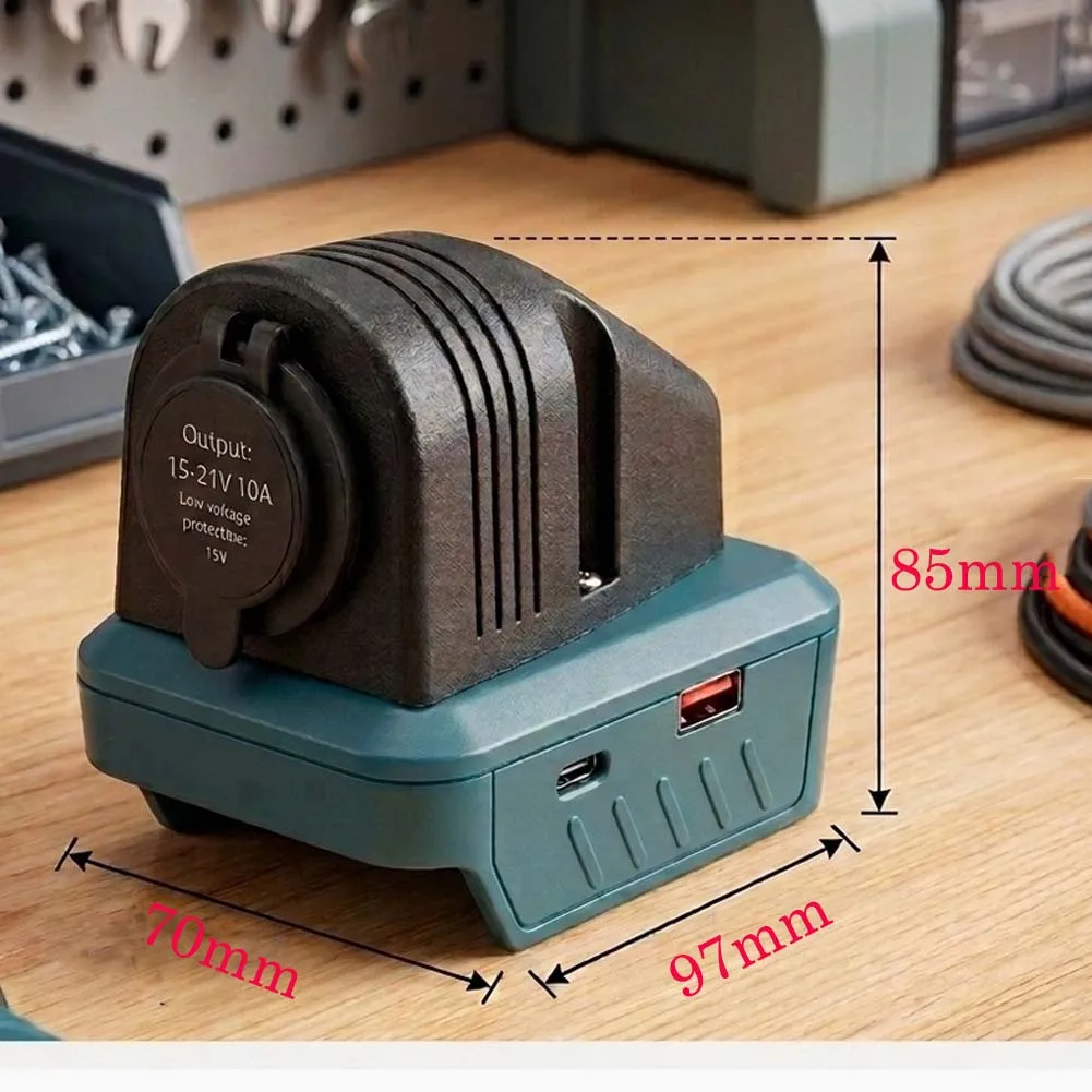 18V Battery Converter Adapter For BL1830 BL1840 With Dual USB FOR QC3.0 Fast-Charging Port For Power Tools And Car Use Blue