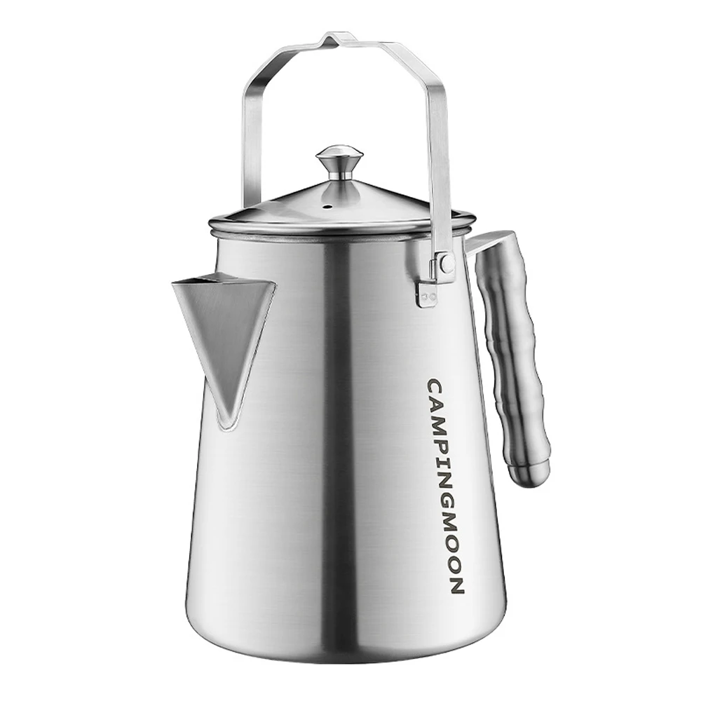 Milk Kettle Stainless Steel Large Capacity Kettle Camping Picnic Teapot 1.5L Coffee Kettle Outdoor Water Boiling Accessory