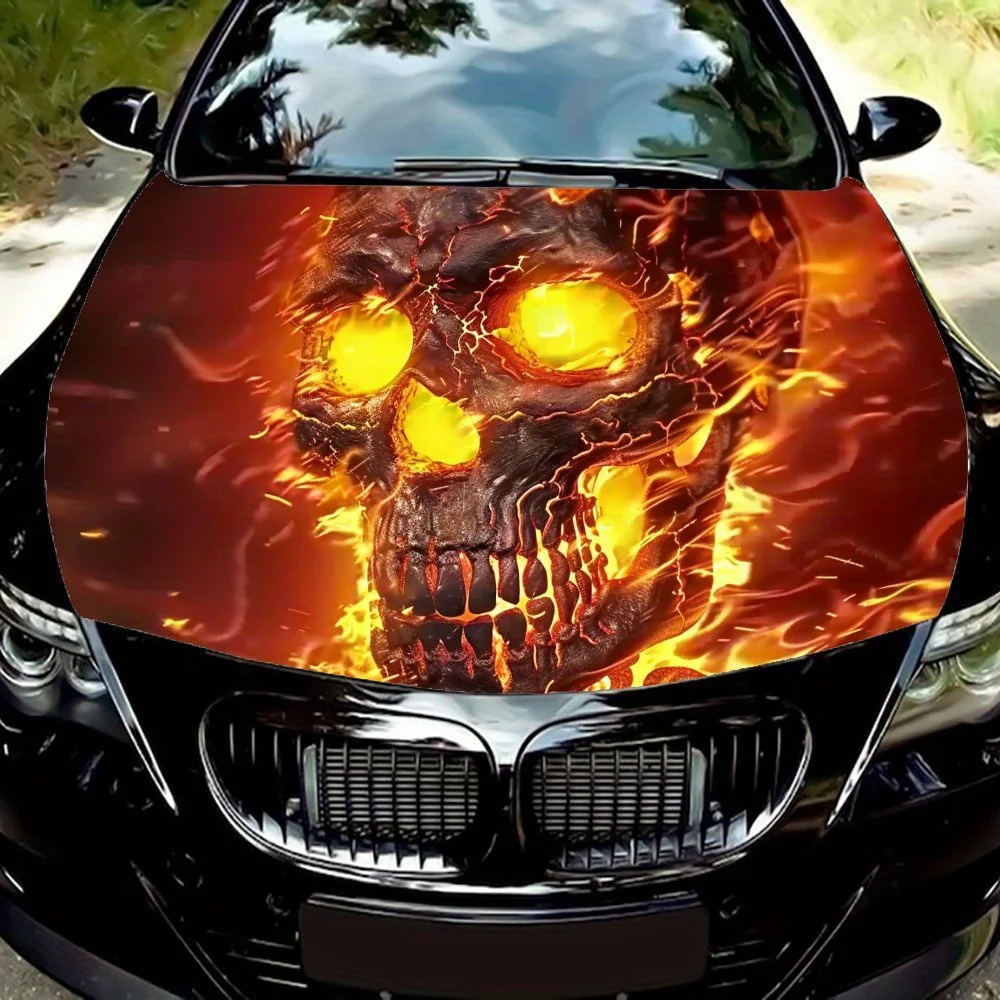 

Flame Surrounded Skull Design, PVC Vinyl Sticker, Car Hood Sticker for Cars, Trucks or Motorcycles, Motorcycle Stickers | Theatr
