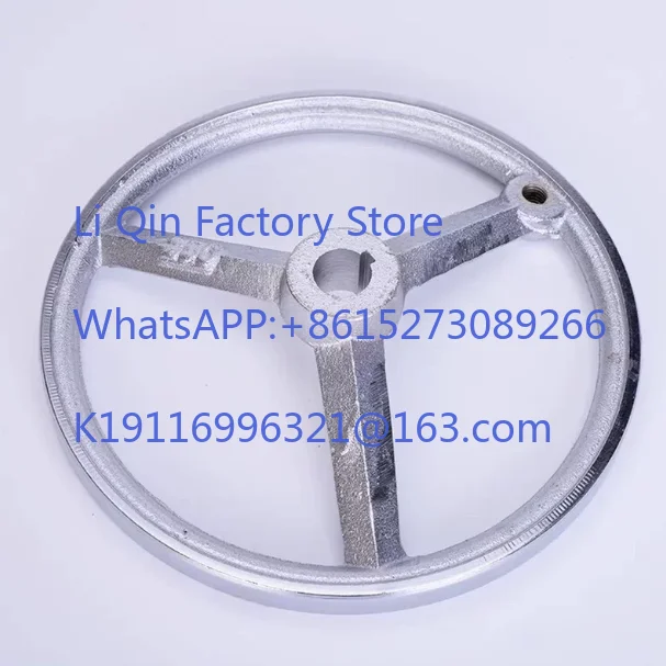 Cast iron chrome-plated handwheel square edge round corrugated handwheel hand crank turning machine tool handle industrial 3PCS