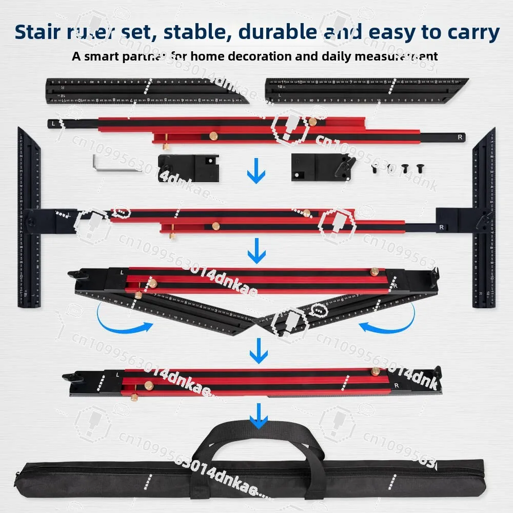 Portable Chute Stair Measuring Ruler Stair Renovation Tool Lock Stair Tread Gauge