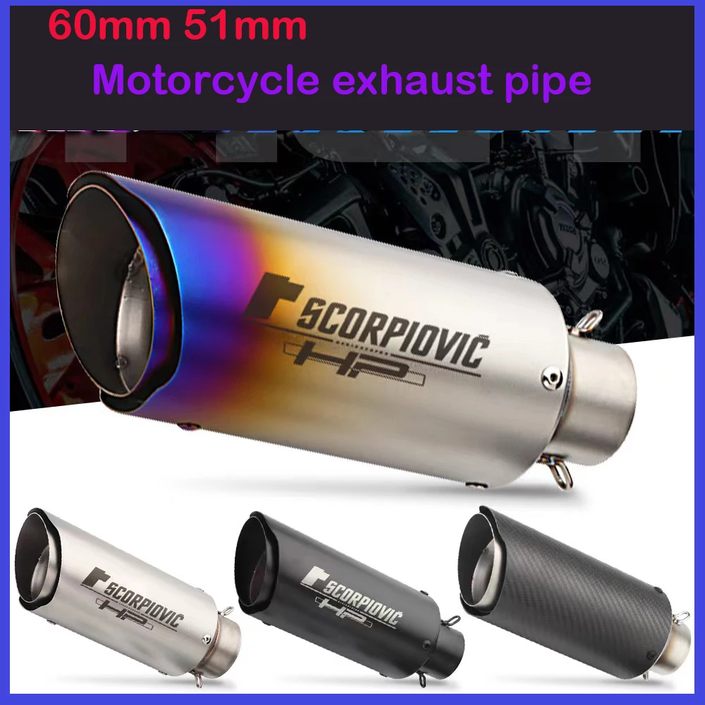 51mm Motorcycle Muffled Exhaust Pipe DB Killer Tubo De Moto CBR650F Z900 350R3R25 GSX Ninja250 Z400 Yellow Dragon 3