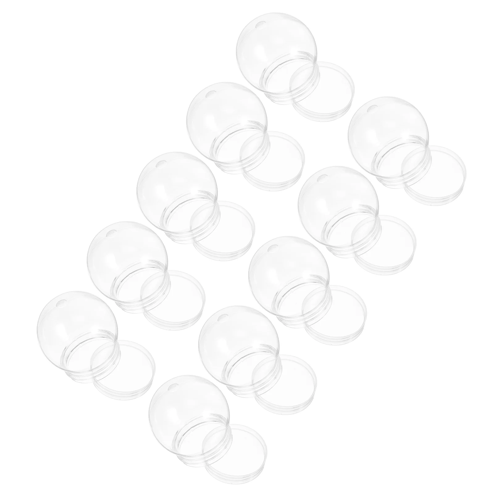 

10 Pcs Christmas DIY Snow Globe Halloween Decorations Ball Shape Supplies Empty Water Globes