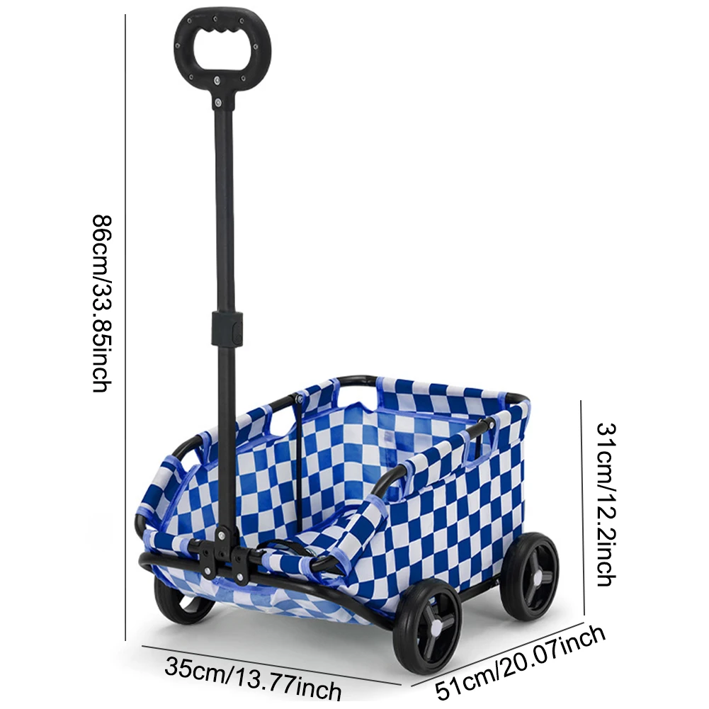 

Dog Cat Teddy Baby Cart 4 Wheels Rolling Cat Carrier Pet Carriage Lightweight Folding Trolley for Travelling Shopping Walking