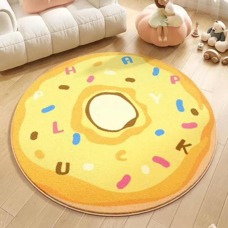 Cute Donut Carpet Living Room Dirt-resistant Non-slip Carpet Children's Imitation Cashmere Bedroom Bedside Carpet