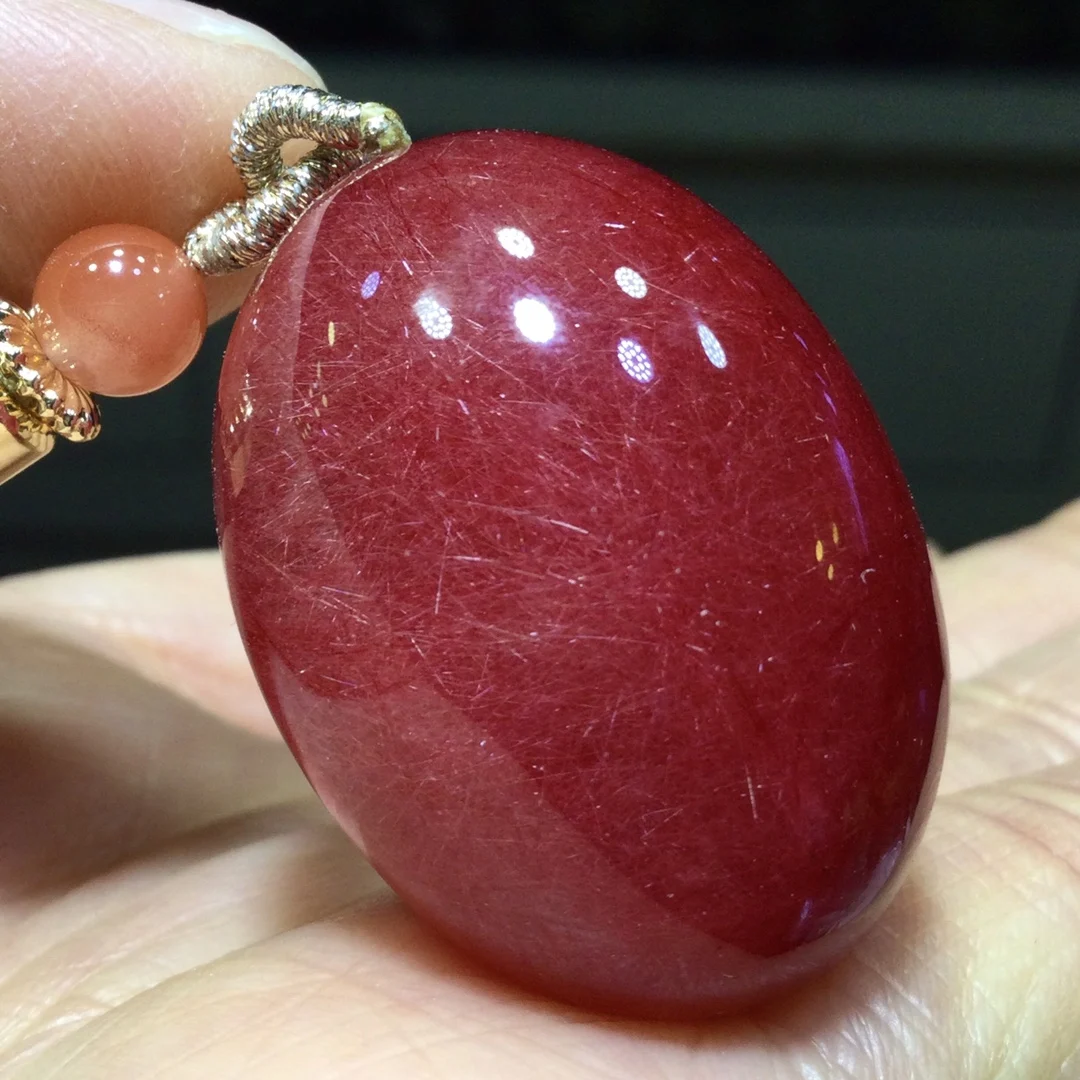 

Кулон из натурального красного рутилового кварца, ювелирное изделие из красного рутилового кварца, 31*22.5*14.5 мм, цветок, для мужчин и женщин, Бразилия, AAAAAAA