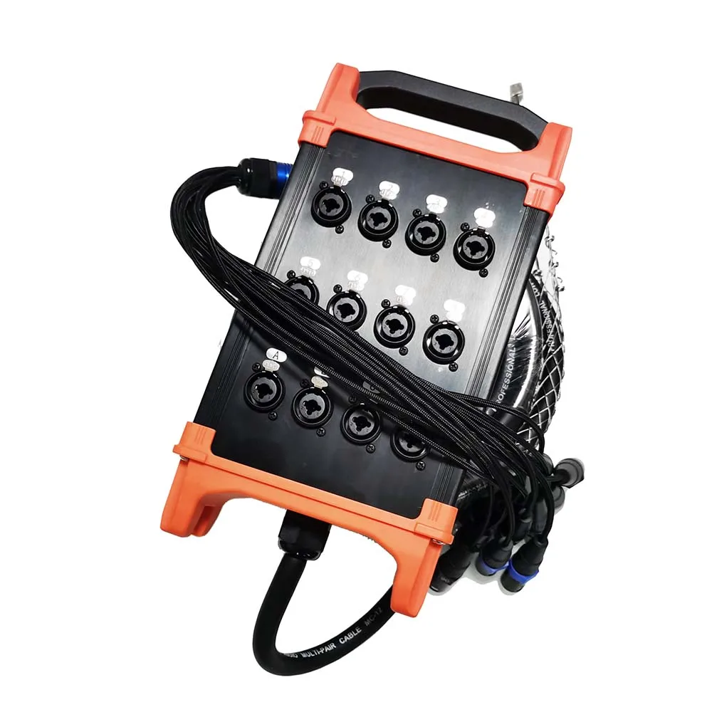 Kuilong Pro Áudio 12 Canais Palco Cobra Cabo com Xlr Combo Jack Box 50ft-a