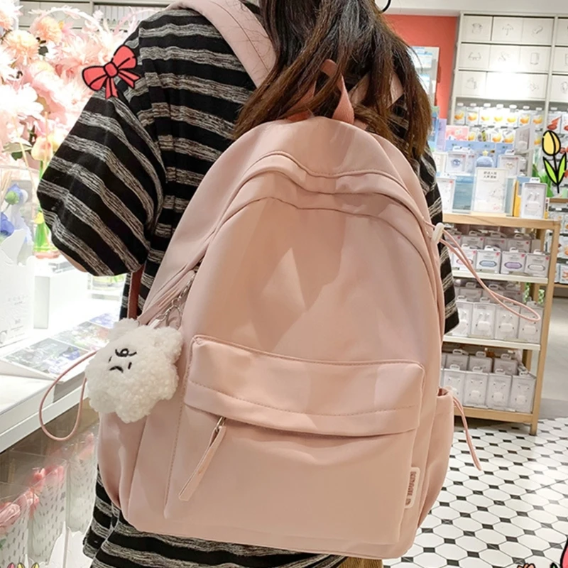 Trendy School Backpack Casual School Bag Travel Nylon Laptop Backpack for Women