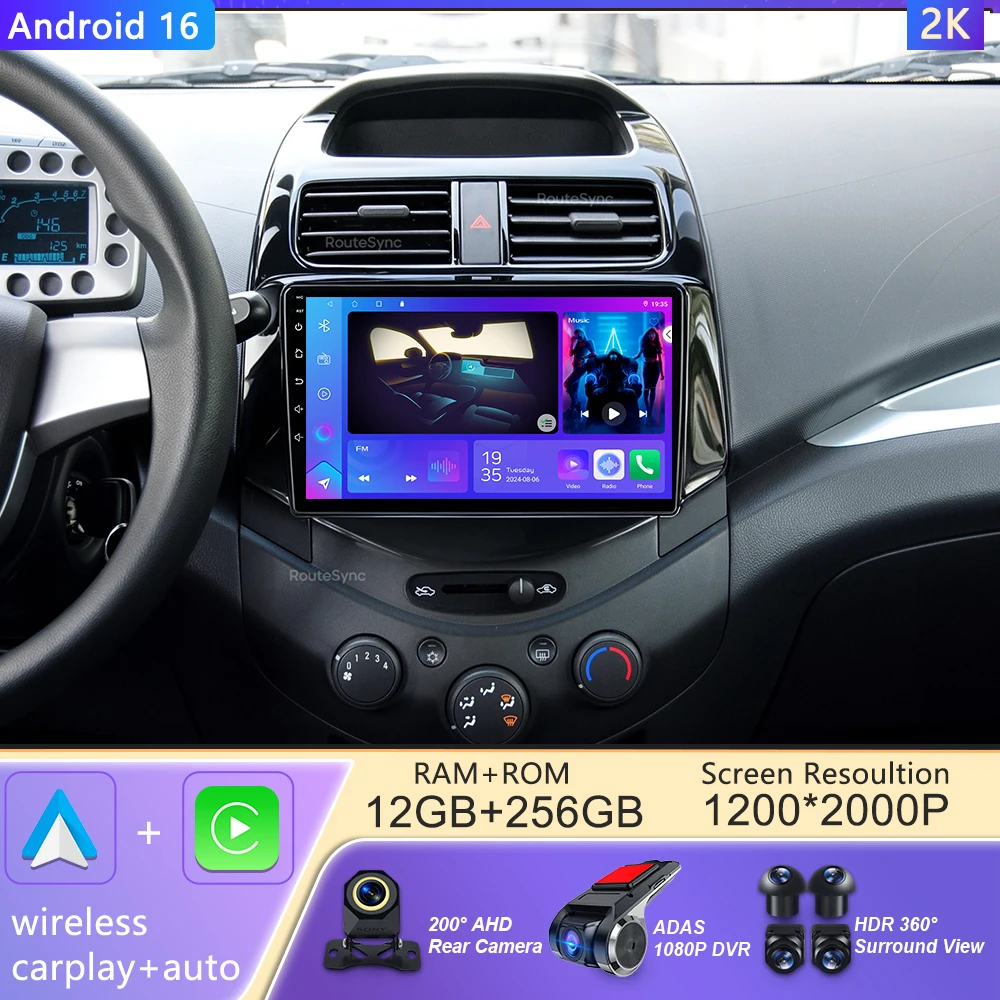 Car Multimedia Player Android 16 For Chevrolet Spark 2010 2011 2012 2013 2014 Carplay GPS 2din Wifi Navigation Wireless DSP 5G