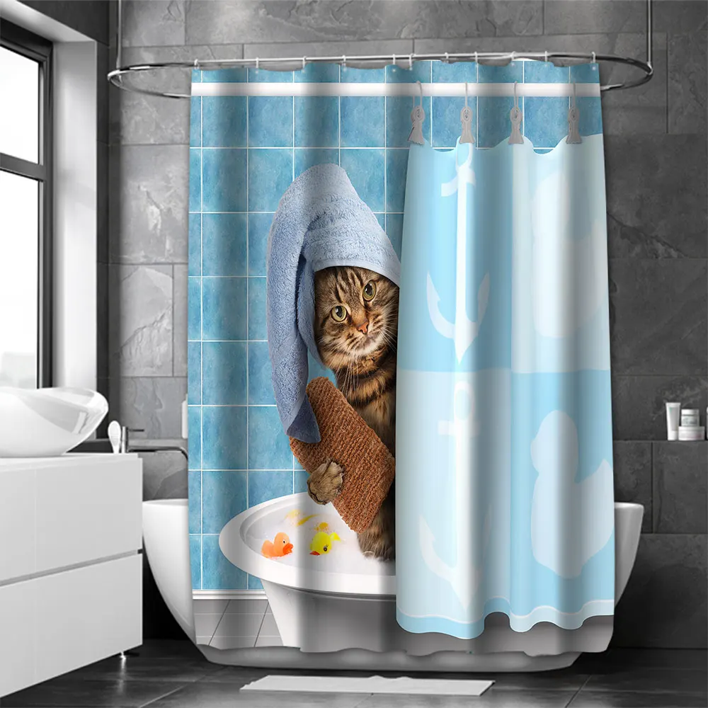 Carton Animal Bathing Curtain  Bathroom Shower Curtain Waterproof With 12 Hooks Home Deco Free Ship