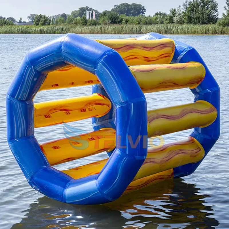 Commercial Portable PVC Inflatable Water Roller Walking Ball Water Sports Game Toy Inflatable Roller Wheel For Water Activities