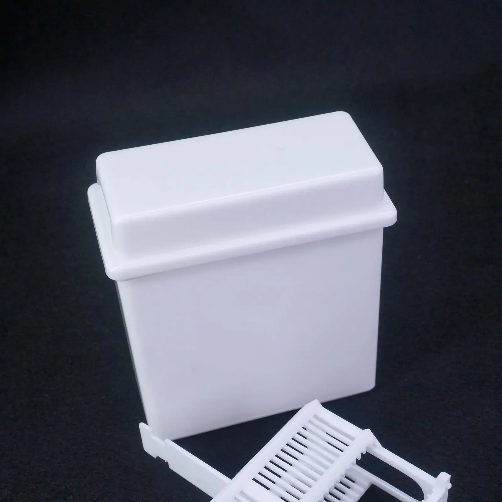 White PP Staining Rack Jar For 24 Slots Glass Slide Lab Apothecary Chemist