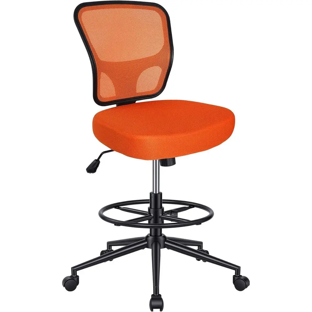 

Adjustable Height Ergonomic Mesh Stool with Foot Ring and Wheels for Office or Home Use