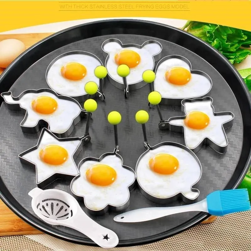 Stainless Steel 5Style Fried Egg Pancake Shaper Omelette Mold Mould Frying  Cooking Tools Kitchen Accessories Gadget Rings