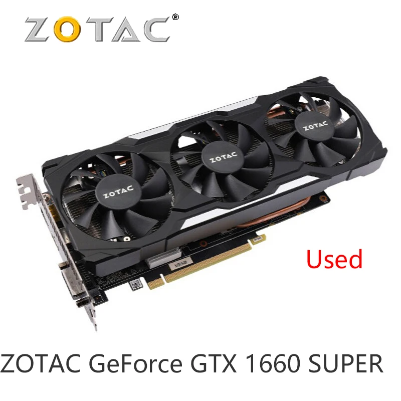 ZOTAC GeForce GTX 1660 SUPER X-GAMING Graphic Cards GPU Map For NVIDIA GTX1660S 6GB 12nm 1660 GTX 1660S Video Card GAMING Used