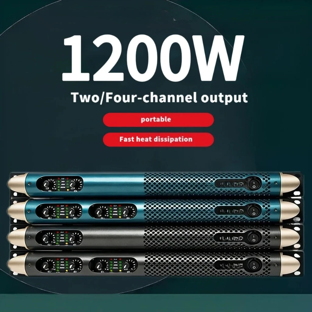 Class D 4-Channel Power Amplifier 1200w 4Ω 600W 8Ω 1U Audio