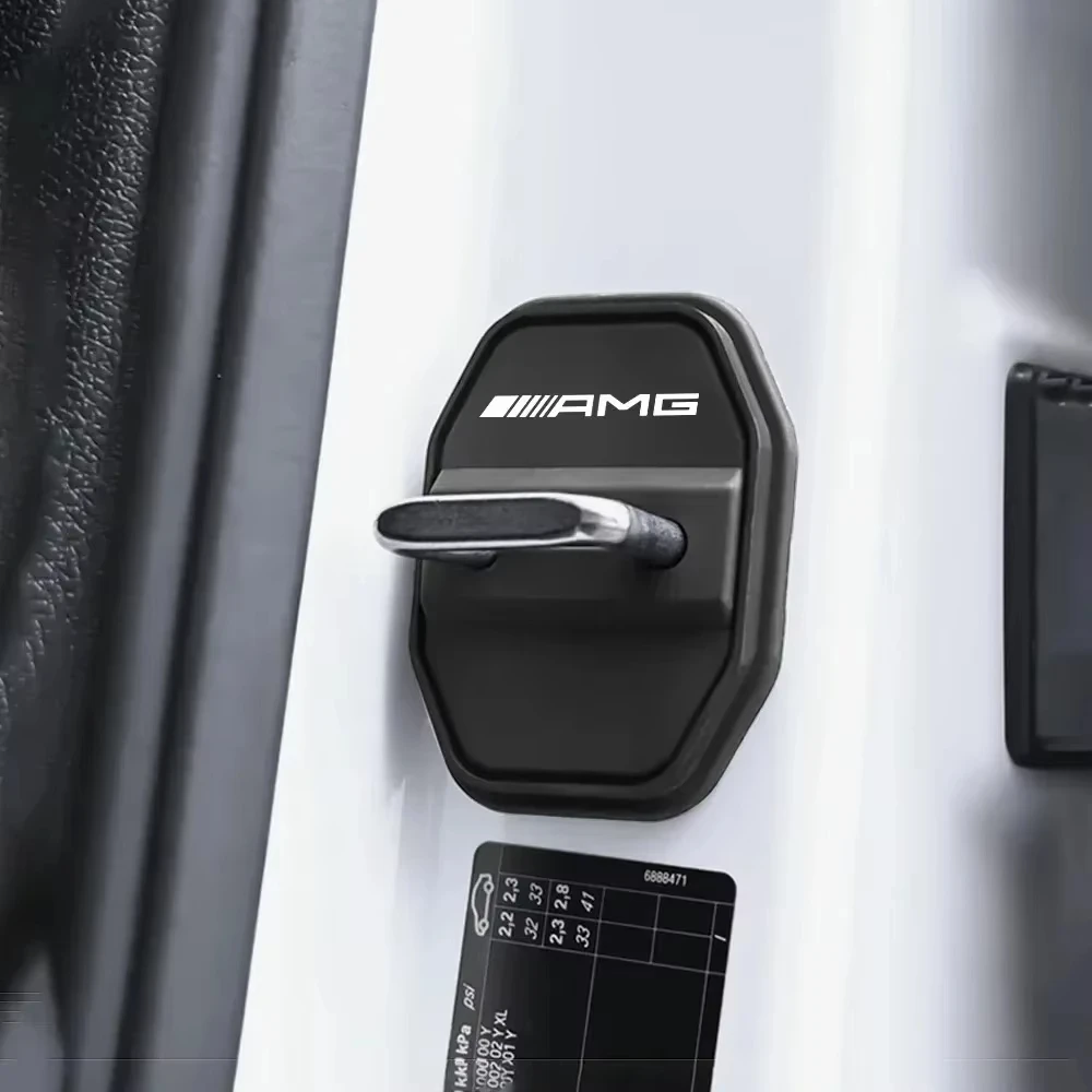 جديد سيارة سيليكون قفل الباب غطاء الغطاء الواقي ملصقات اكسسوارات لمرسيدس بنز AMG W126 W140 W190 W222 4MATIC W204
