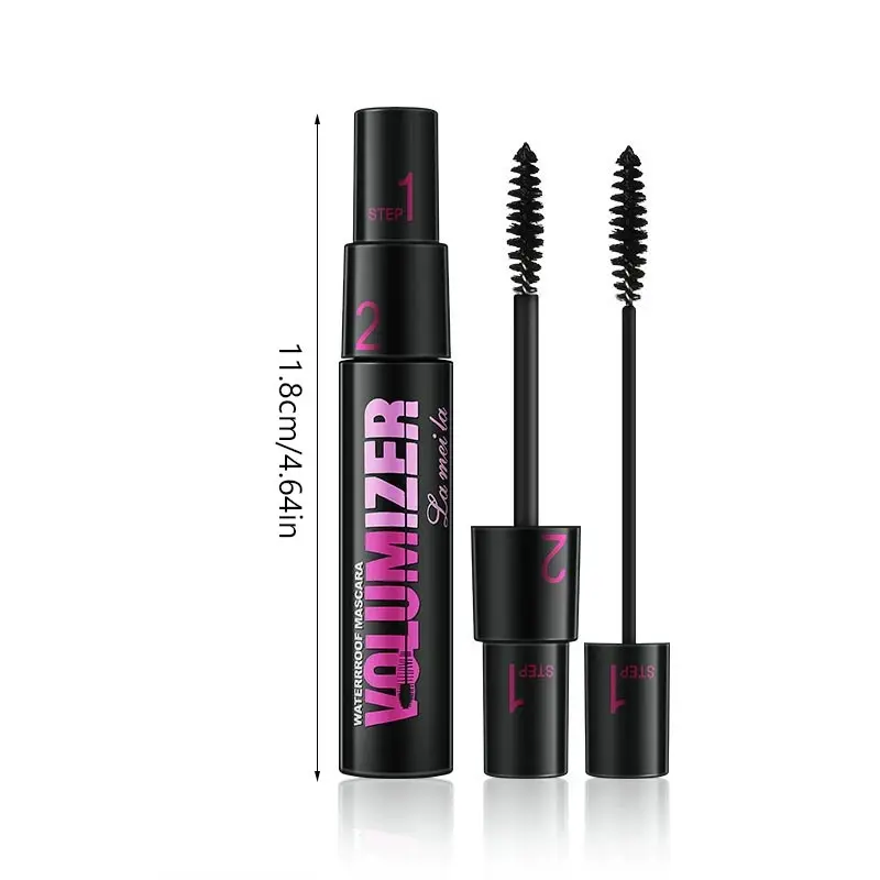 2 in 1 カーリングマスカラアイ化粧品防水長期的な開花しない黒ナチュラル厚いカーリング延長マスカラメイクアップ
