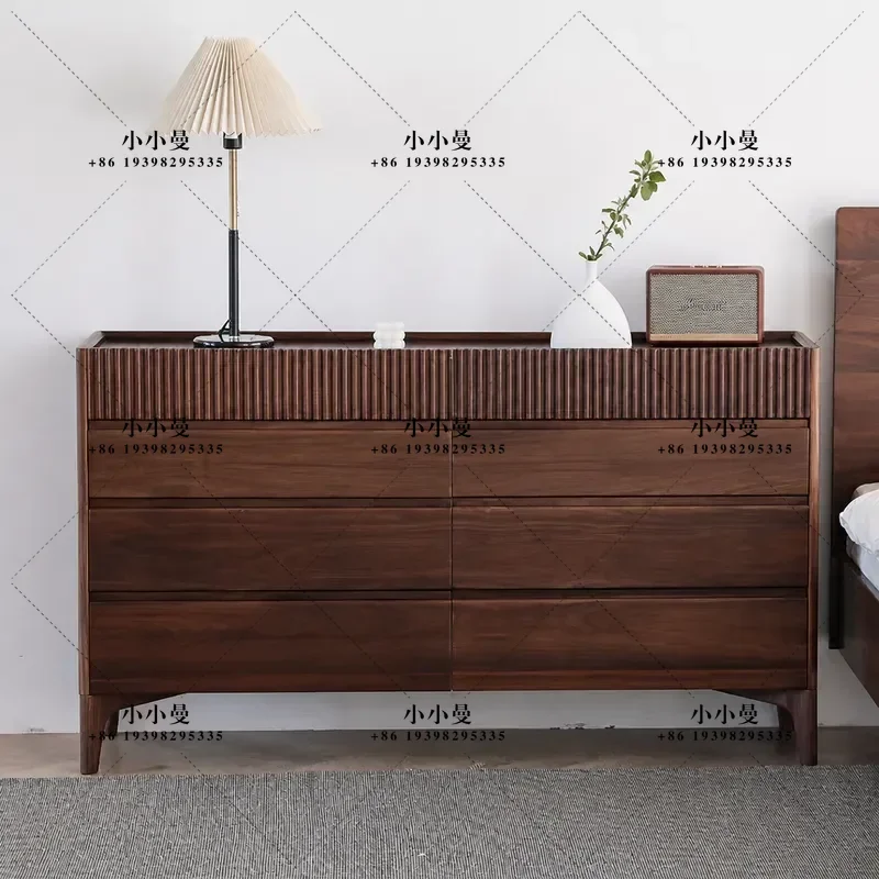 North American Black Walnut 8 Drawer Cabinet Simple Modern Solid Wood Cherry Finish Bedroom Nightstand Living Room Storage
