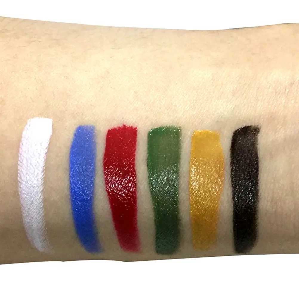 

6 Colors Face and Body Paint Set Washable Non-Toxic Quick Dry for Sensitive Skin Kids Adults Halloween Carnival Party DIY Art