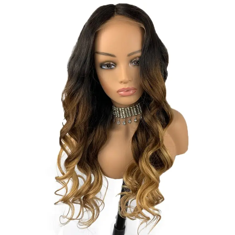 130 Density 1B/4/27 Body Wave Brazilian Ombre Honey Blonde Lace Front Human Hair Wigs for Black Women