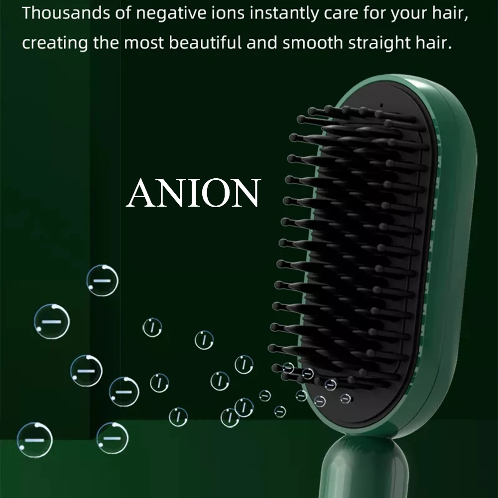 Brosse à lisser les cheveux à anions, chauffage rapide, en céramique, avec écran LCD numérique, peigne à lisser pour usage domestique, double tension